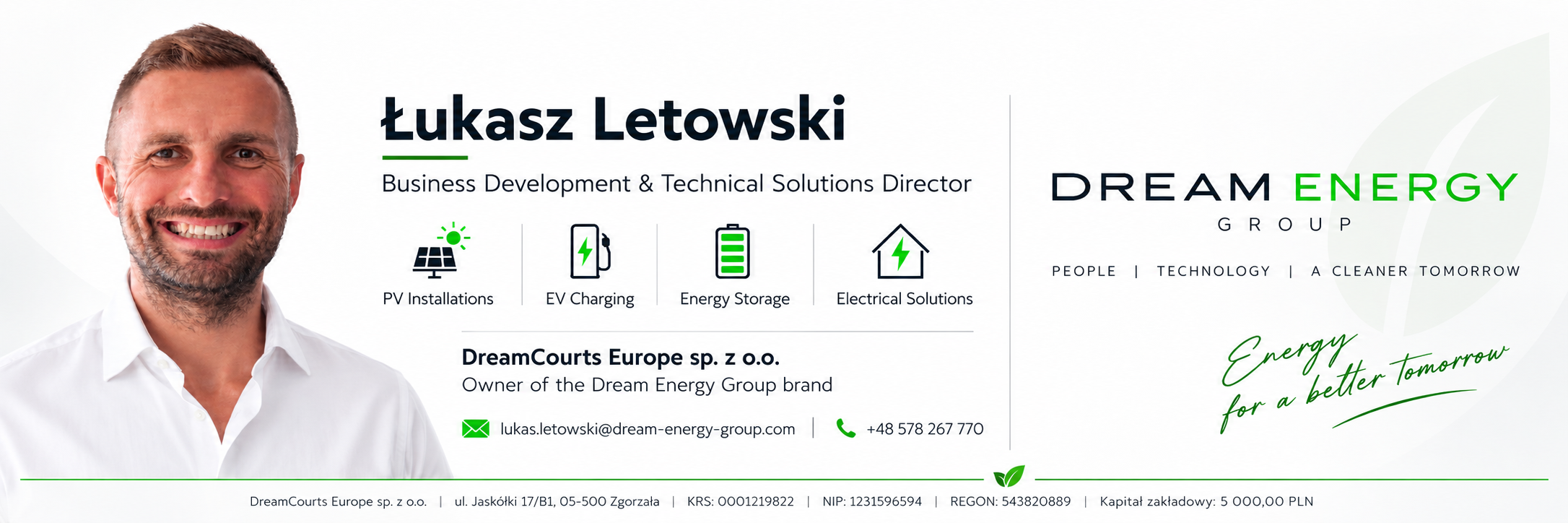 Łukasz Letowski — Dream Energy Group, dane kontaktowe